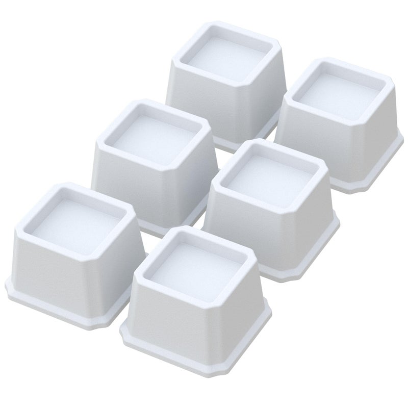 Whynonap Whynonap Bed Risers 2 Inch Heavy Duty Bed Elevators Set of 6 Lifts Up 2000 lbs Furniture Riser for Sofa and Table White 
