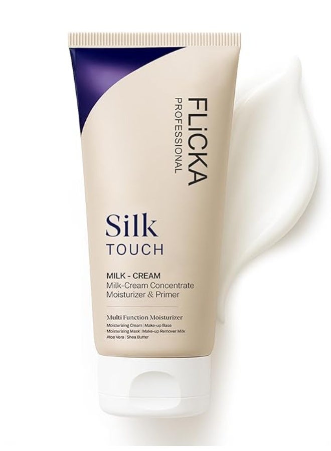 FLiCKA Silk Touch 3 in 1 Moisturizer and Primer for Face | Hydrating, Lightweight, Long-Lasting | Pore Minimizer | Dermatologically Tested | All Skin Types | Makeup Base | 60g | Cruelty-Free