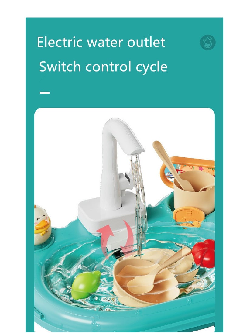 NIBEMINENT - 22 Pieces Electric Fish Catching and Washing Game Toy with Music for Kids - Image 1