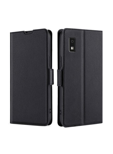 Case Cover For Sharp Aqous Wish3 Ultra-thin Voltage Side Buckle Horizontal Flip Leather Phone Case Black