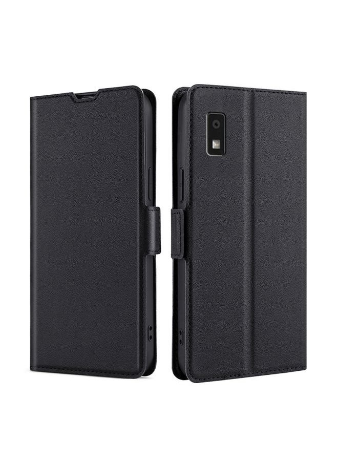 Generic - Case Cover For Sharp Aqous Wish3 Ultra-thin Voltage Side Buckle Horizontal Flip Leather Phone Case Black - Image 1