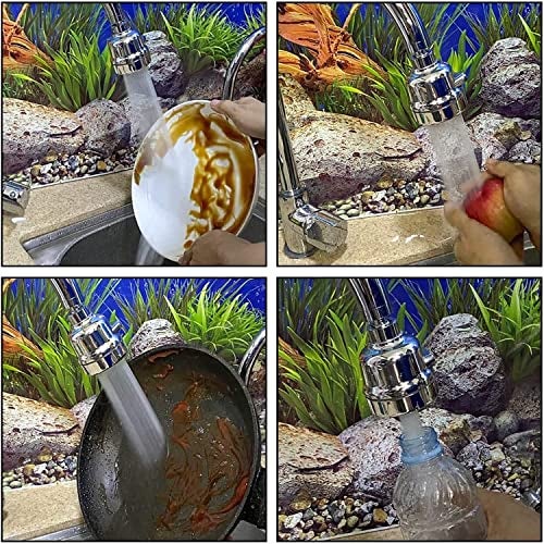 HEXONIQ® Kitchen Faucet Aerator Head 360° Rotatable Anti-Splash Faucet Sink Tap Sprayer Head Replacement, Booster Shower and Water Saving Tap for Kitchen, Silver, 3.23 x 2.05 inch - Image 5