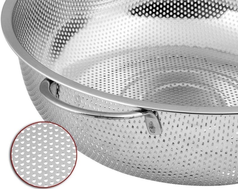 Ketumal 23 cm Multipurpose Stainless Steel Colander Strainer Drainer with Handle for Rice Fruits Vegetable Noodles Pasta Beans Grains Washing Filter BasketKitchen Bowl Storing and Straining Purpose - Image 2
