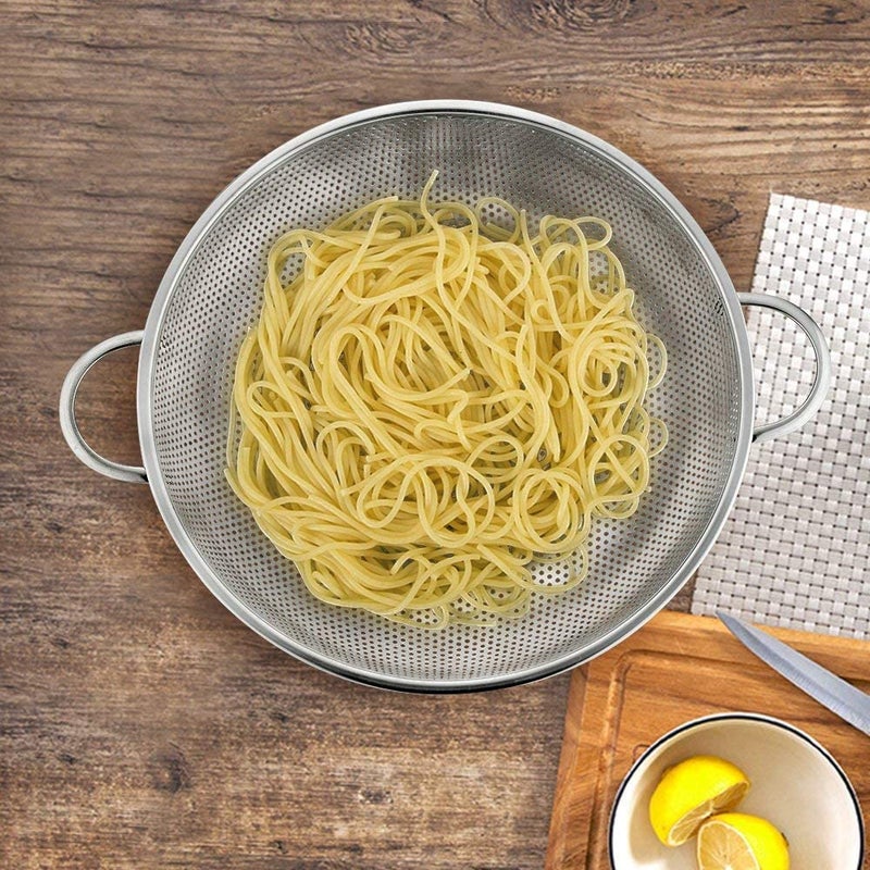 Ketumal 23 cm Multipurpose Stainless Steel Colander Strainer Drainer with Handle for Rice Fruits Vegetable Noodles Pasta Beans Grains Washing Filter BasketKitchen Bowl Storing and Straining Purpose - Image 4