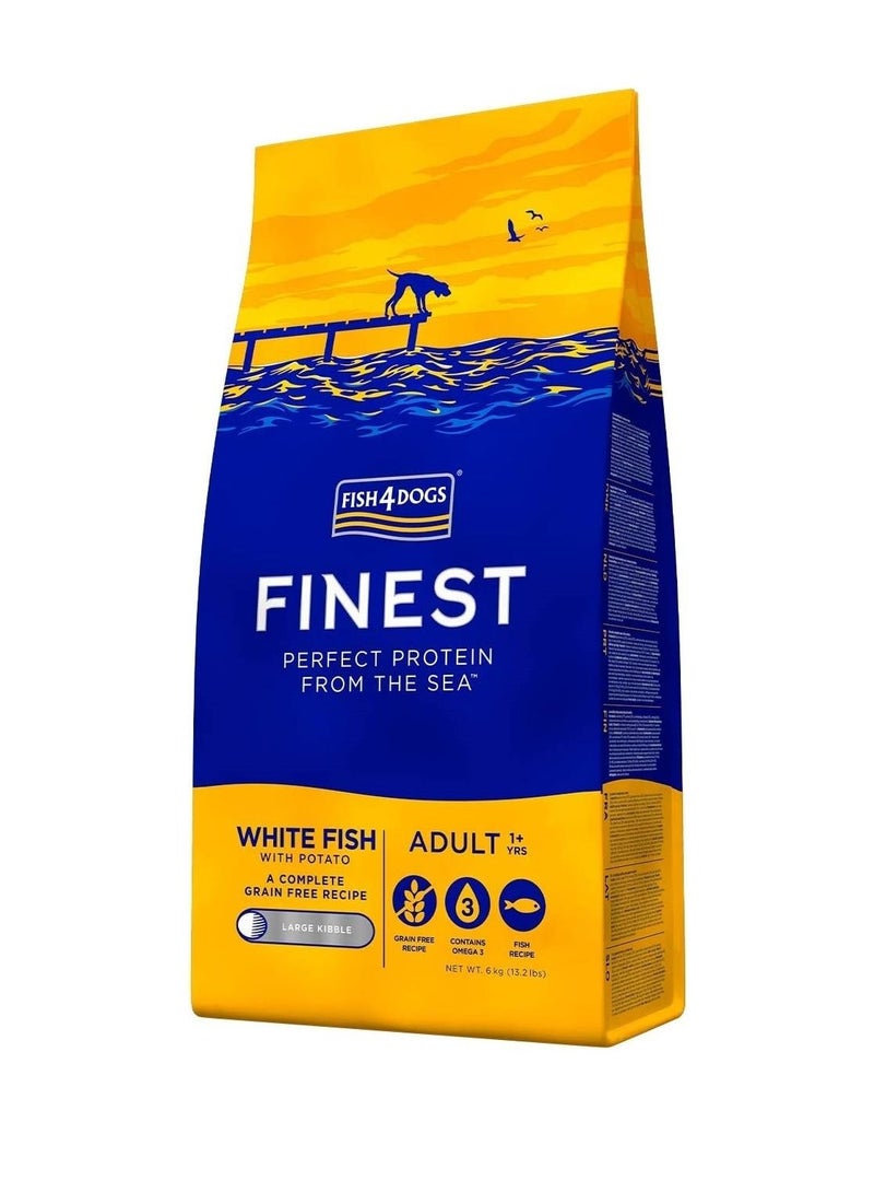 Fish4Dogs White Fish With Potato Large Kibble Adult Dog Dry Food 6Kg - Image 2