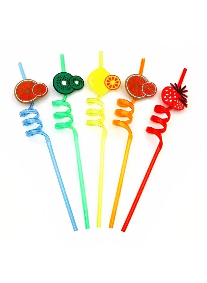Acrylic Spiral Straw Set – 4-Piece Reusable Drinking  – Colorful Twisted Straws for Kids & Parties –  -Free, Eco-Friendly – Multicolor  - Image 2
