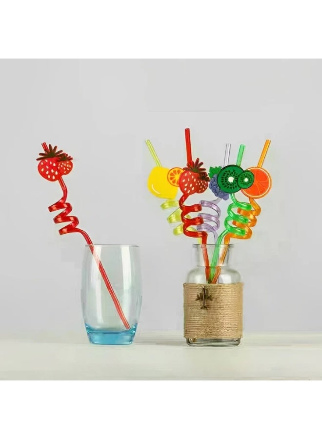 Acrylic Spiral Straw Set – 4-Piece Reusable Drinking  – Colorful Twisted Straws for Kids & Parties –  -Free, Eco-Friendly – Multicolor  - Image 1