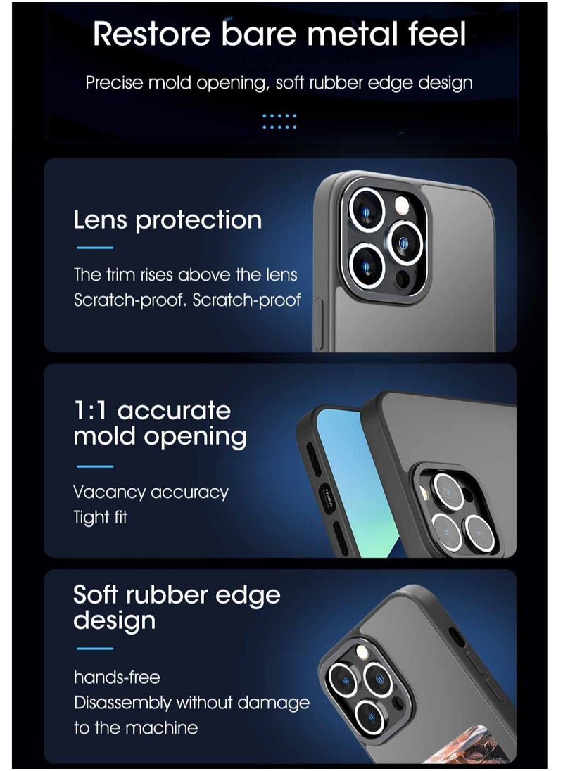 Smart Ink Phone Case DIY, iPhone 15 Pro Max, Custom Image Display AI Phone Case, E-Ink Phone Case, Drop-Proof TPU Rubber DIY Phone Case, Black