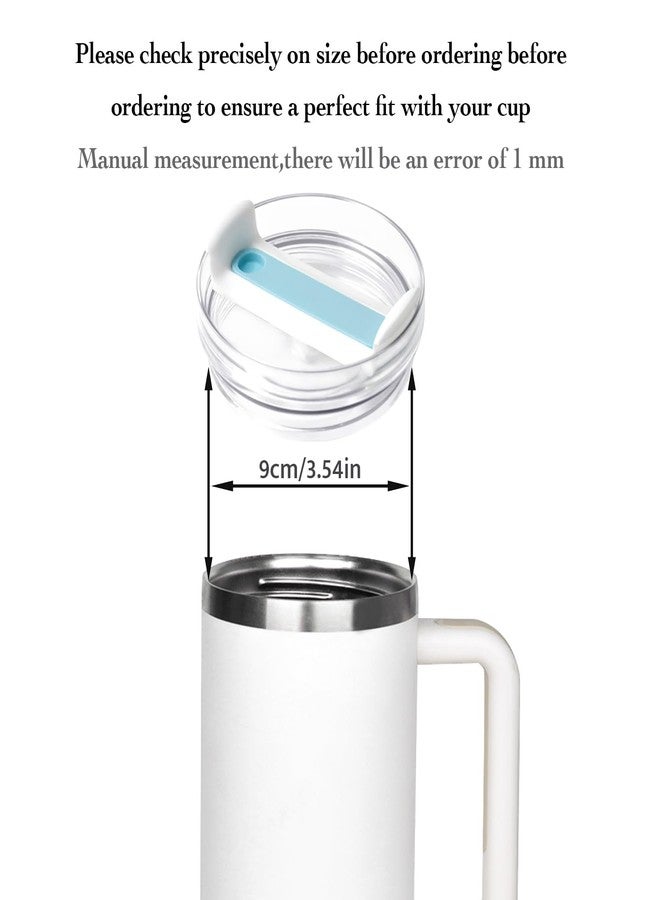 Horsdo 40oz Tumbler Lid for Stanley, Spill Proof Splash Resistant Tumbler Covers,Replacement cover for Stanley Cup Accessory(2 pack) (Clear Blue, 40oz) - Image 2