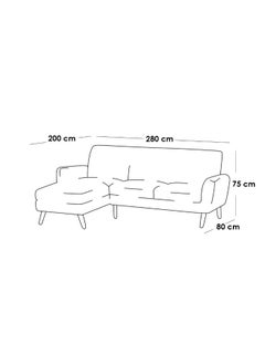 Al Home 5 Seater L-shape Velvet Sofa 280×80×200×75 Cm - Grey  - Image 2