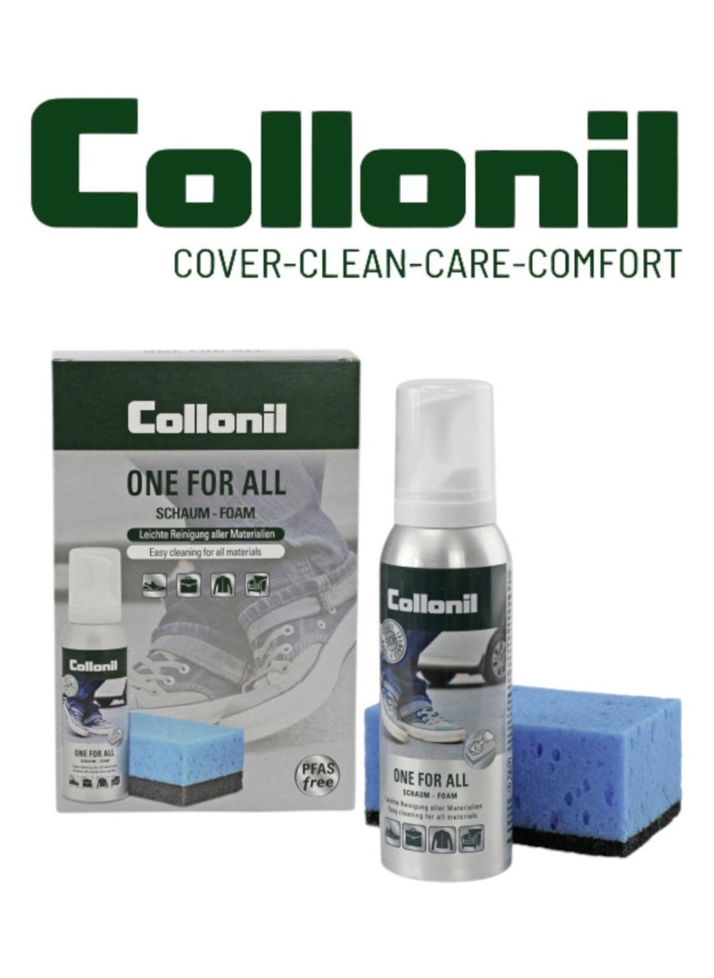 Collonil - Collonil Carbon Lab One For All Foam Shoe Cleaning and Sponge Set – 125ml – For All Materials - Image 1