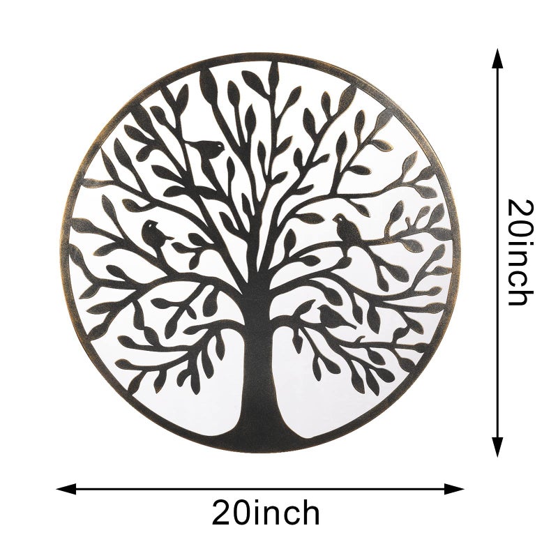 Bdor 20-Inch Tree of life wall art, Metal wall art decor, steel roots decor Perfect for Birthdays, Weddings, Anniversaries, Housewarming Gifts for Indoor Outdoor Metal Wall Decor (Classic Style) - Image 2