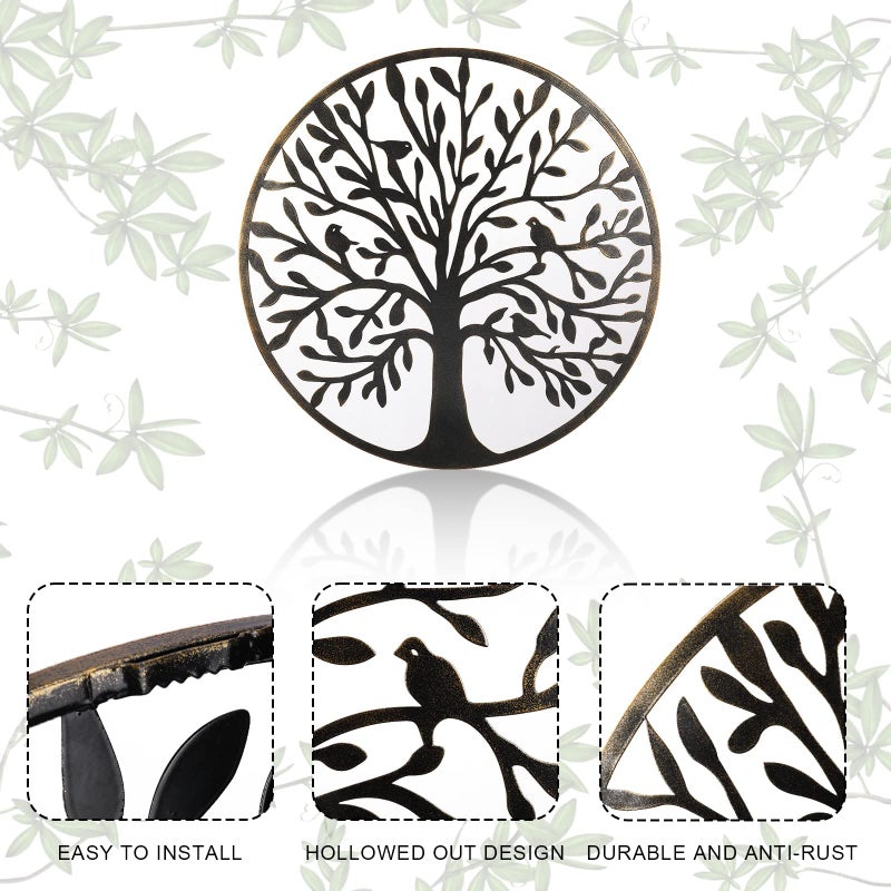 Bdor 20-Inch Tree of life wall art, Metal wall art decor, steel roots decor Perfect for Birthdays, Weddings, Anniversaries, Housewarming Gifts for Indoor Outdoor Metal Wall Decor (Classic Style) - Image 3