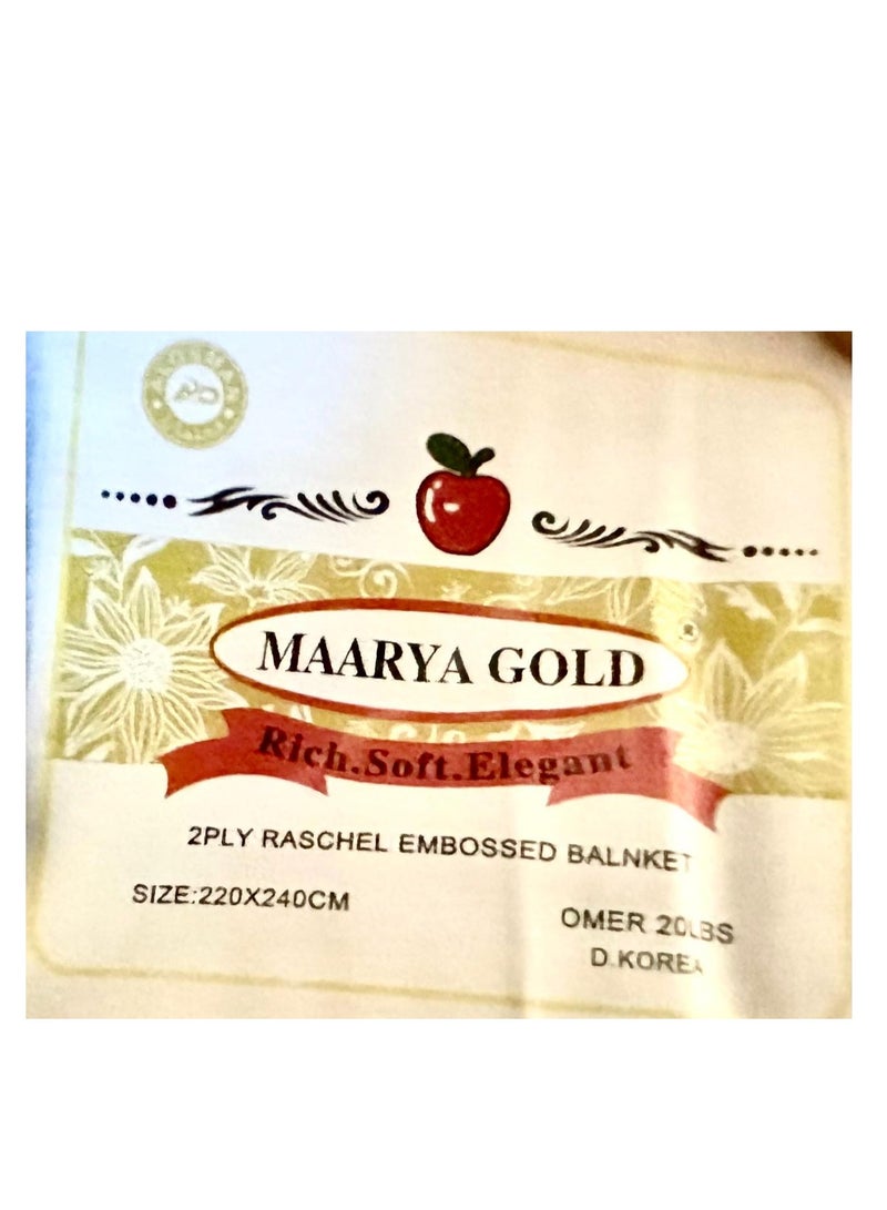 MAARYA GOLD 2 PLY SUPER SOFT EMBOSSED BLANKET - Image 5