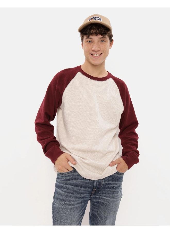 American Eagle AE Long-Sleeve Raglan Thermal T-Shirt  - Image 1