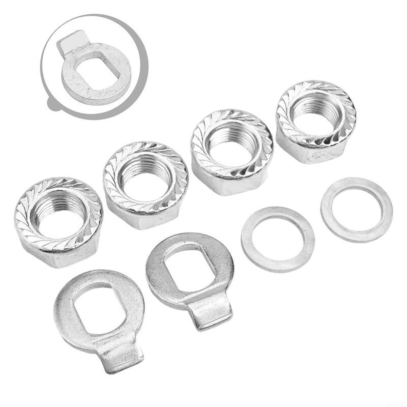 Silver 16mm Hub Motor Nuts Kit With Safety Washer For High Torque 3000W 12000W Motors - Image 2