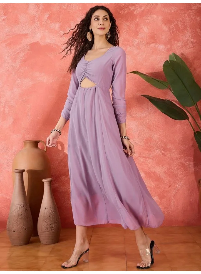 AKS Purple Georgette Flared Maxi