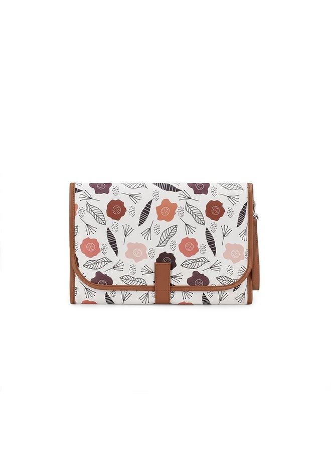 Floral Print Diaper Pad Holder Portable Wet Dry Separation Storage Bag Branch Style - Image 1