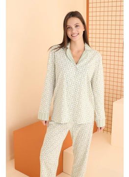 Square Pattern Daisy Inside Women's Pajama Set, 100% Cotton Shirt Pajama Set - pzsku/Z3CA9A6C59DB4C240F08BZ/45/_/1740060706/2c3bd14b-1cee-4707-bdb4-d8b95f0bdfe2