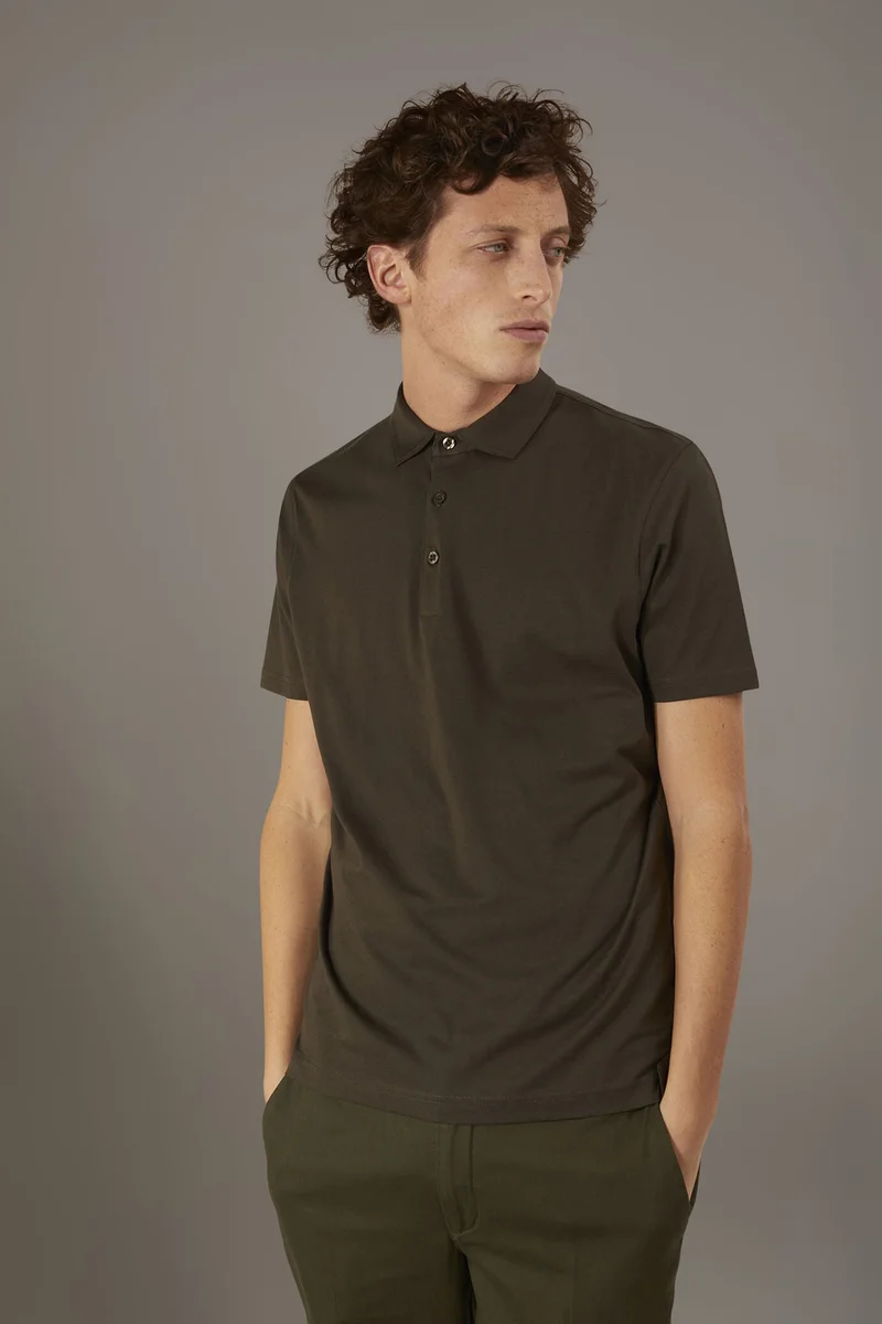 Short sleeves polo 100% pure supima cotton - Military