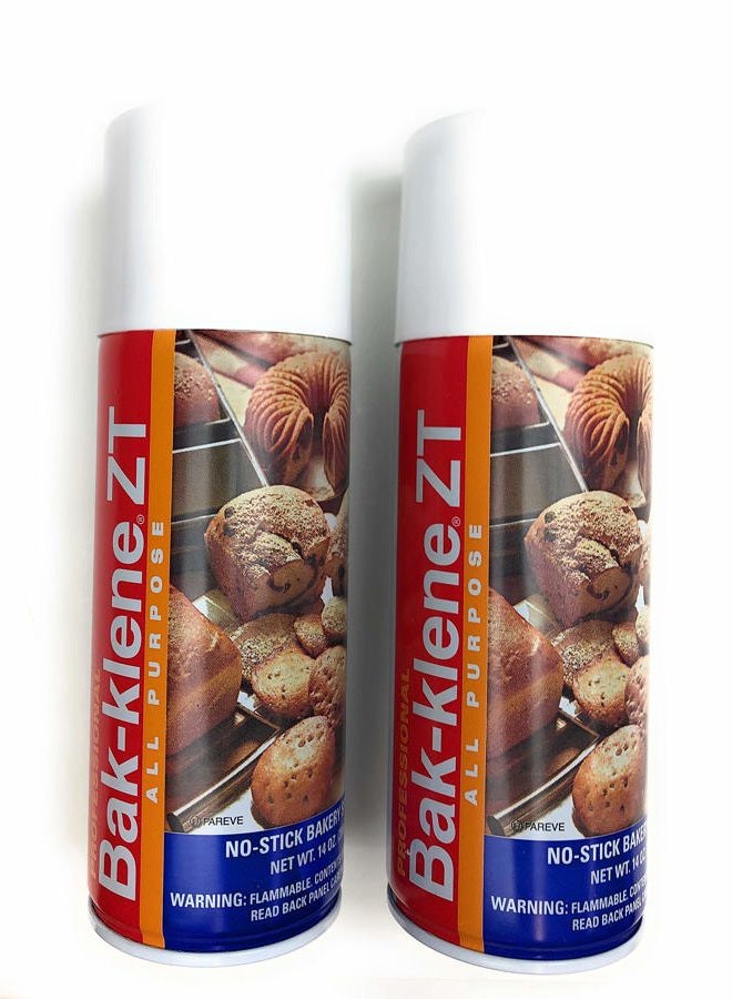 Bak-Klene ZT All Purpose Release Spray - Baking Spray, Grill Nonstick Spray for Cooking, Pan Oil Spray, High Heat Cooking Spray to Keep Food Prom Sticking to Your Pans, 14oz, pack of 2 - Image 1