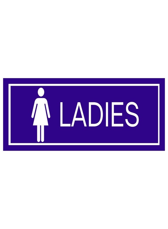 Exello Ladies Sign Foam Board Plate - 30CM X10 CM, Display for Hospital, School, Colleges, Office, Hotel, Airport, Station - Blue - Image 1