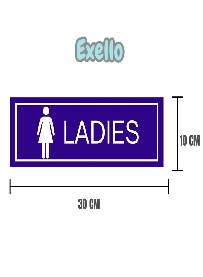 Exello Ladies Sign Foam Board Plate - 30CM X10 CM, Display for Hospital, School, Colleges, Office, Hotel, Airport, Station - Blue - Image 3