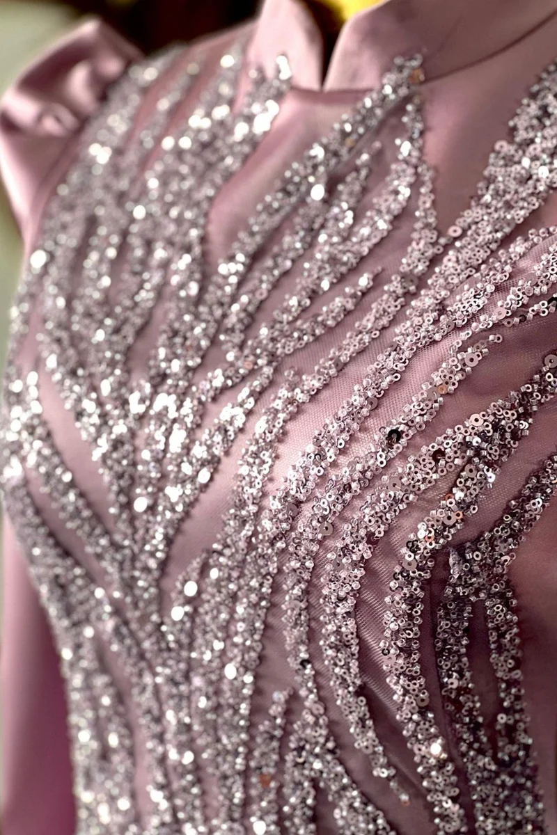 اسيلانور Damla Hijab Evening Dress Lilac