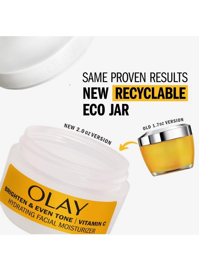 Olay Bright & Even Vitamin C With Lactic Acid Face Moisturizer, 2 Oz Lightweight Brightening Face Cream For Uneven Skin Tone, Recyclable Eco Jar Packaging, Value Size - Image 2