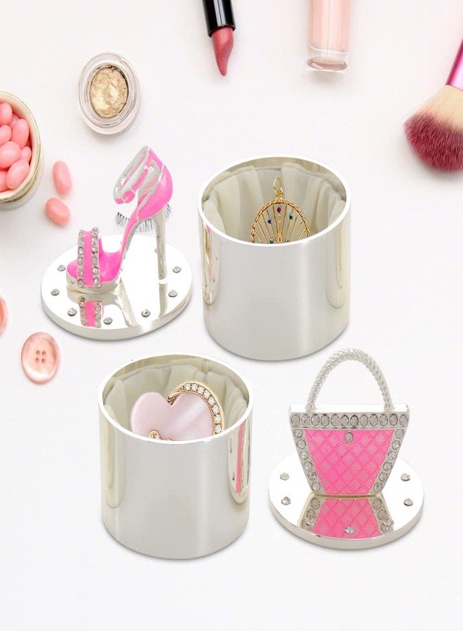 LASODY Handbag+High Heel Shoe Trinket Box Jewelry Box Organizer Box Jewelry Chest,Trinket Boxs For Women Mother's Day Gifts(2PCS One Set,Pink Color) - Image 4