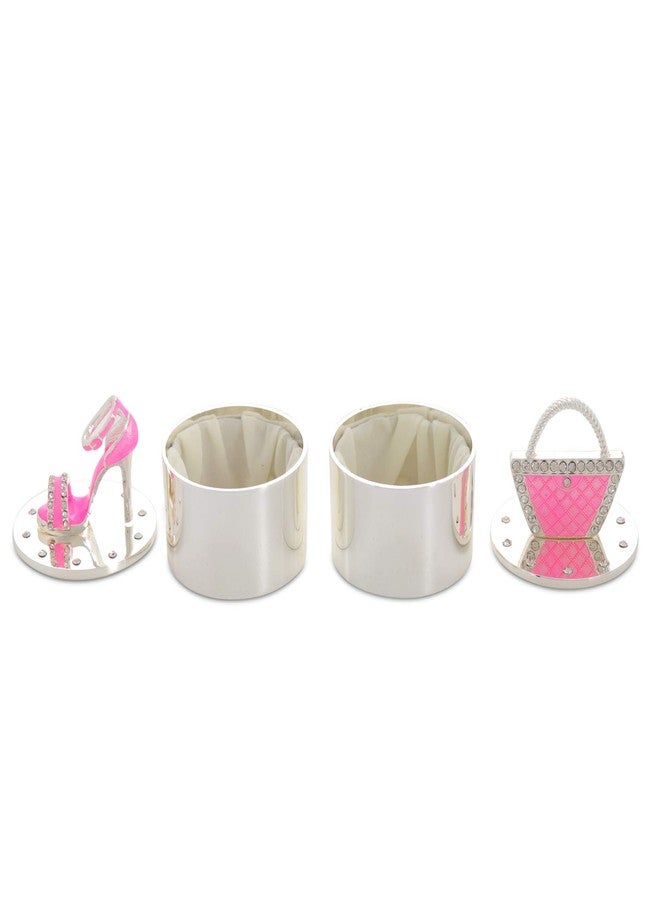 LASODY Handbag+High Heel Shoe Trinket Box Jewelry Box Organizer Box Jewelry Chest,Trinket Boxs For Women Mother's Day Gifts(2PCS One Set,Pink Color) - Image 2