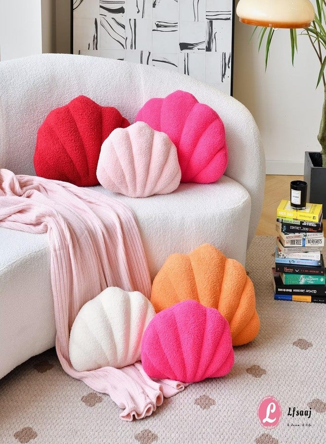 Lfsaaj Seashell Throw Pillows, Shell Shaped Throw Pillows, 18 Inch Soft Home Decorative Pillow Plush Cushion for Bed Couch Living Sofa Room Decor Accent Throw Pillow (Ivory 18Inch) - Image 4