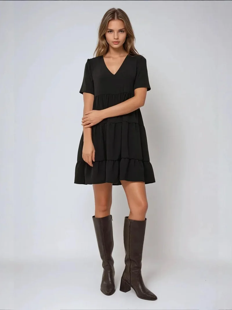 HICCUP V-Neck A-Form Mini Dress