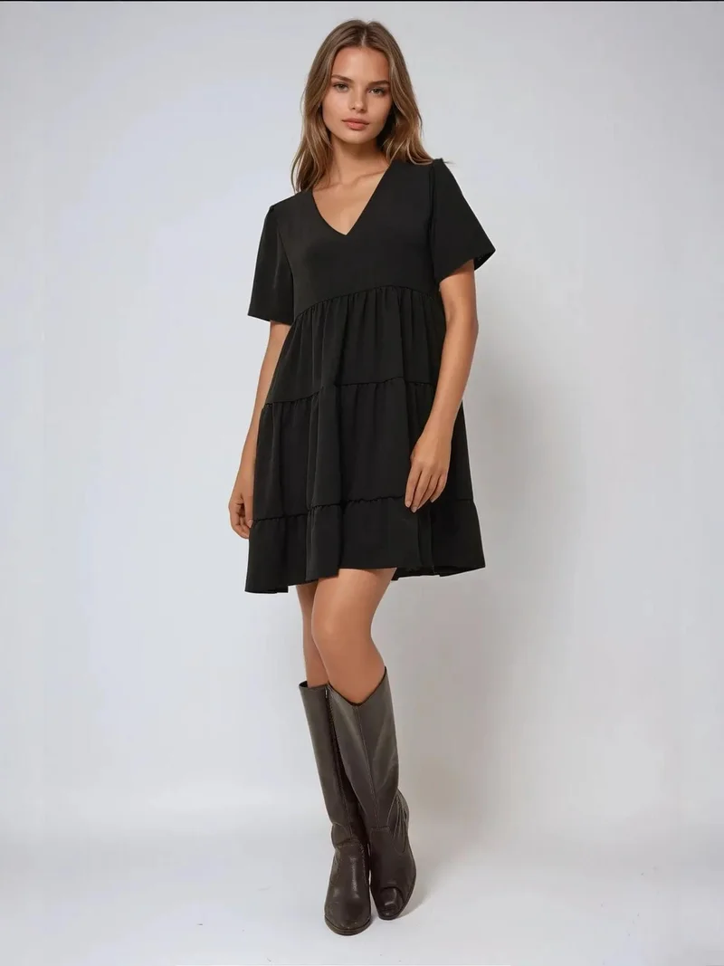 HICCUP V-Neck A-Form Mini Dress