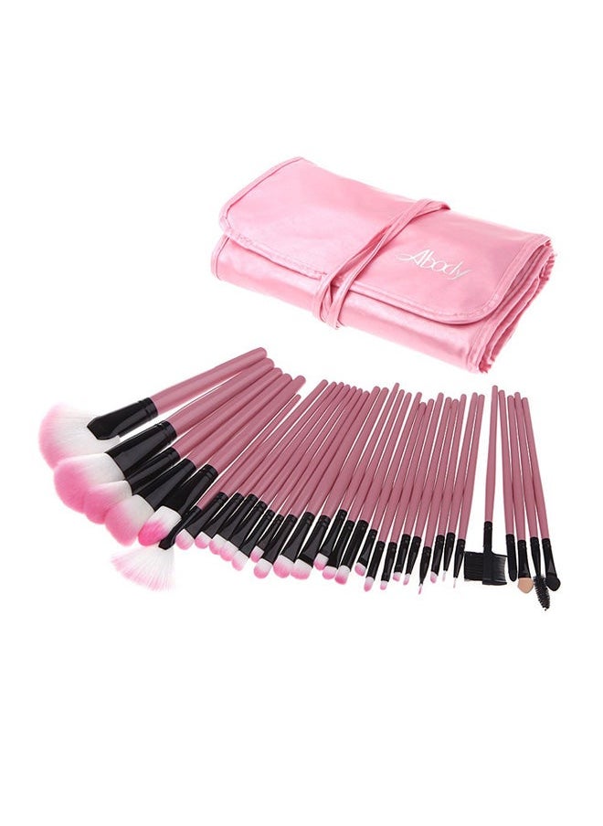 HALAMODO - 32 Piece Professional Makeup Brush Set Includes Foundation Eyeshadow Eyeliner Eyebrow Concealer and Lip Brushes in Elegant Pink for All Your Makeup Needs - Image 1