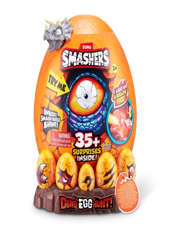 ZURU SMASHERS Smashers Dino Egg Hunt by ZURU, Light-Up Fire Breathing Dinosaur Themed Treasure Hunt Toy, Collectable Toy for Boys and Kids (T-Rex) - Image 2
