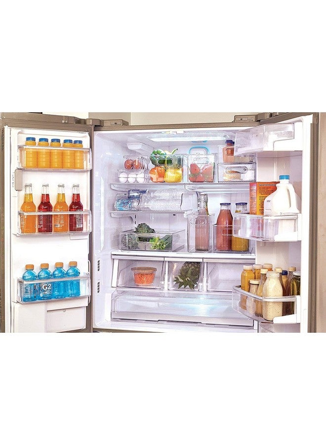 إنترديزاين حامل زجاجات مياه ومشروبات بلاستيكي خالٍ من مادة BPA من iDesign، مناسب للمطبخ والطابق السفلي والثلاجة - مجموعة من قطعتين، 9 × 13.75 × 4 بوصة، بلاستيك شفاف - Image 4