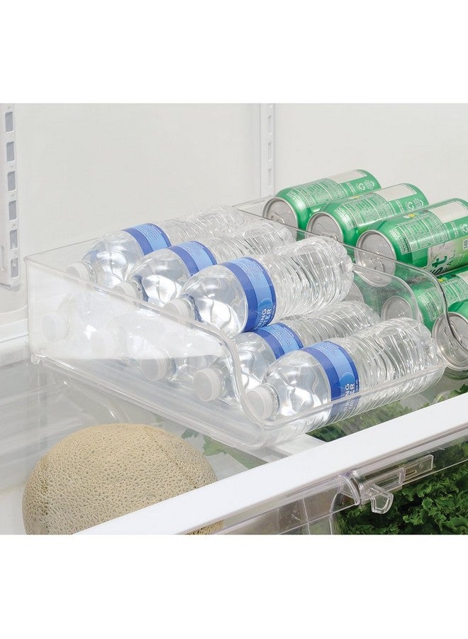 إنترديزاين حامل زجاجات مياه ومشروبات بلاستيكي خالٍ من مادة BPA من iDesign، مناسب للمطبخ والطابق السفلي والثلاجة - مجموعة من قطعتين، 9 × 13.75 × 4 بوصة، بلاستيك شفاف - Image 2