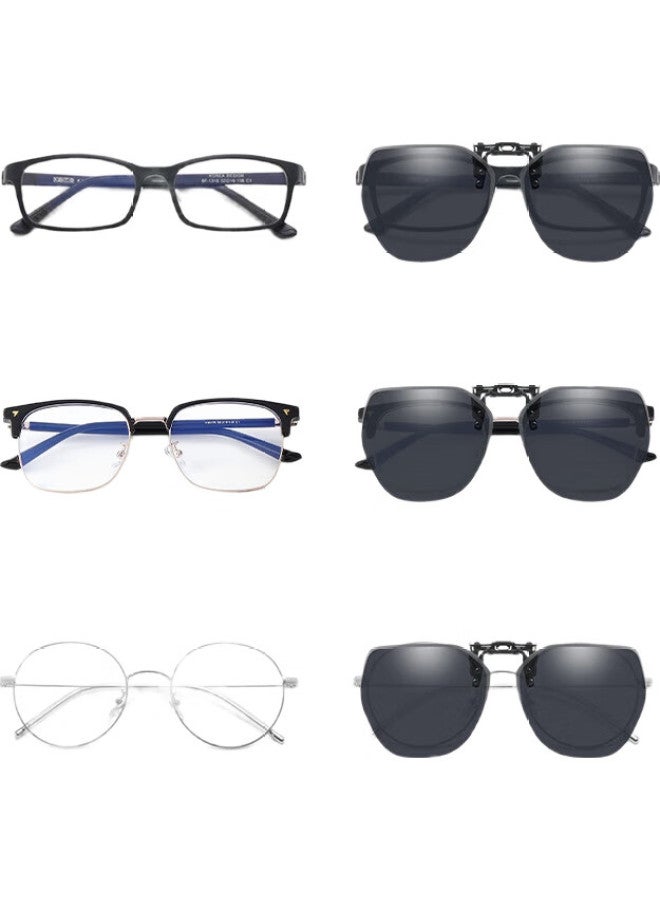 Lesca Lunetier Myopia Sunglasses Clip For Men, Driving-Specific Polarized Uv Protection For Women, High-Definition Black And Gray Lenses (Daily Use) - Image 1