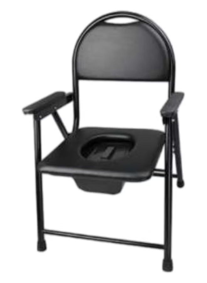Generic Black leather shower chair, waterproof, suitable for the elderly and people with special needs 