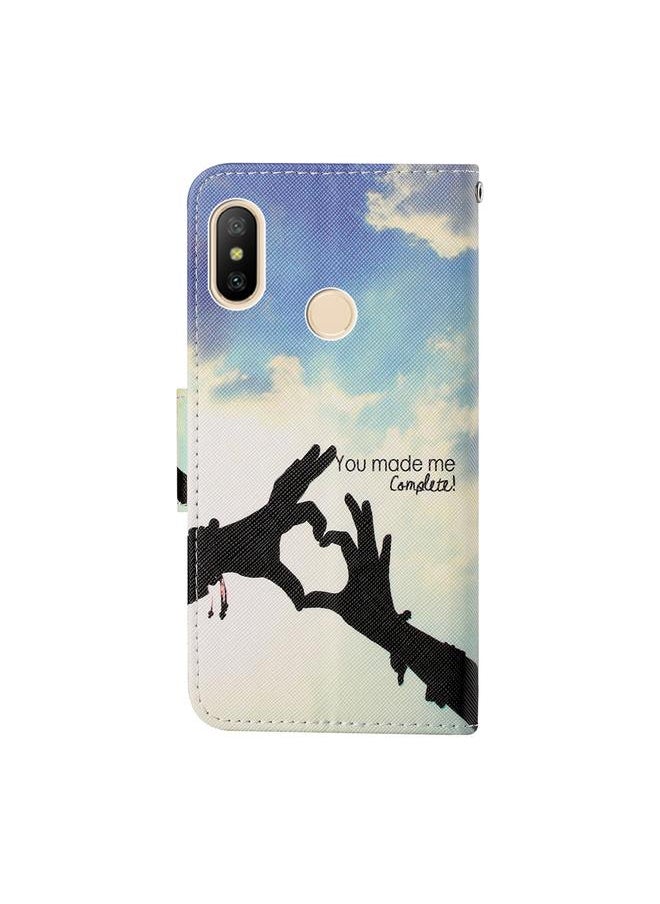 إيروريكس - جراب لهاتف Xiaomi Redmi Note 6 Pro بنمط رسم ملون، جراب جلدي قابل للطي أفقيًا مع حامل وفتحات للبطاقات ومحفظة وحبل - Image 1