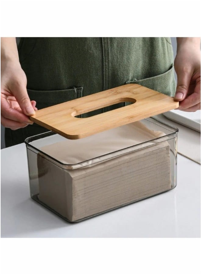 Transparent Tissue Box with a Simple and Innovative Design for the Living Room and Dining Room 23*13Cm - Image 2