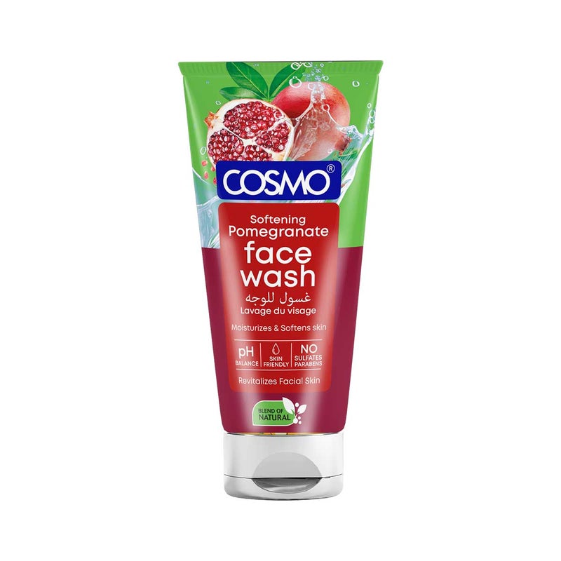 COSMO غسول وجه كوزمو بالرمان | منظف وجه عميق التنظيف والترطيب غني بمستخلصات الرمان الطبيعية لبشرة مشرقة وصحية | مناسب لجميع أنواع البشرة، 150 مل - Image 1