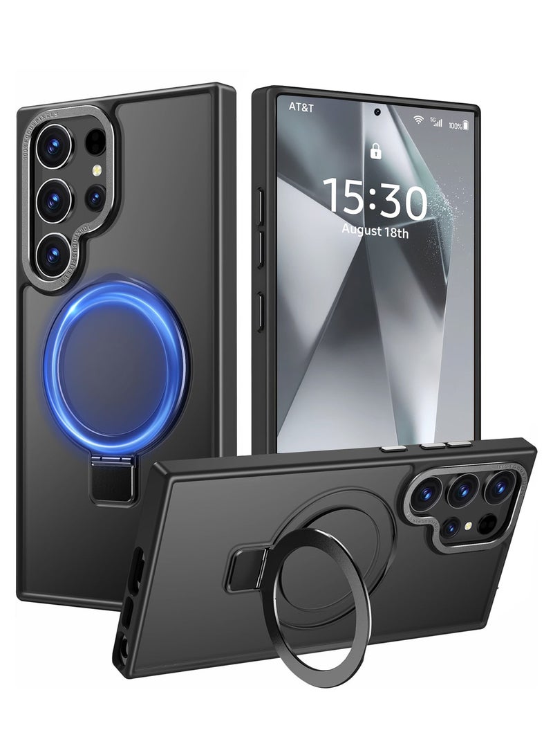 Concretization for Samsung S25 Ultra Case, Compatible with MagSafe, Magnetic Cover with Invisible Stand, Translucent Matte Back Shockproof Case, Slim Full Protection Phone Case for Galaxy S25 Ultra 5G (Black) - Image 1