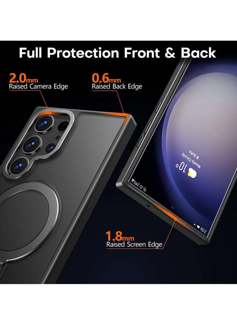 Concretization for Samsung S25 Ultra Case, Compatible with MagSafe, Magnetic Cover with Invisible Stand, Translucent Matte Back Shockproof Case, Slim Full Protection Phone Case for Galaxy S25 Ultra 5G (Black) - Image 4
