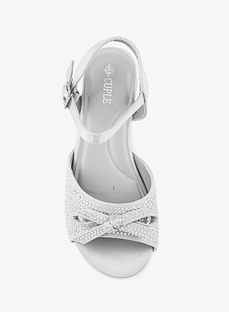 Cuple Silver Girls Flat Ankle Strap Sandals for Women | Best Price UAE