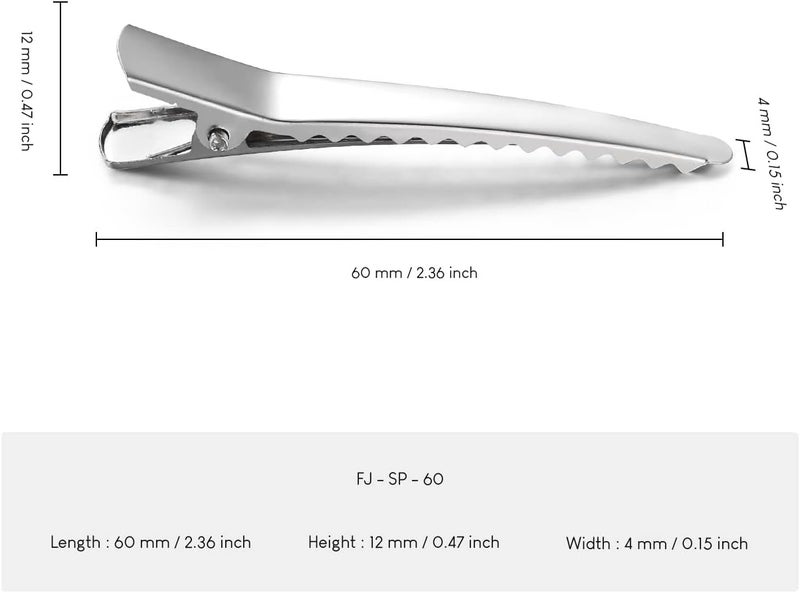 wynameleri Hair Clips Flat Single Prong Alligator Duckbill Barrette Bow 6cm - Image 3