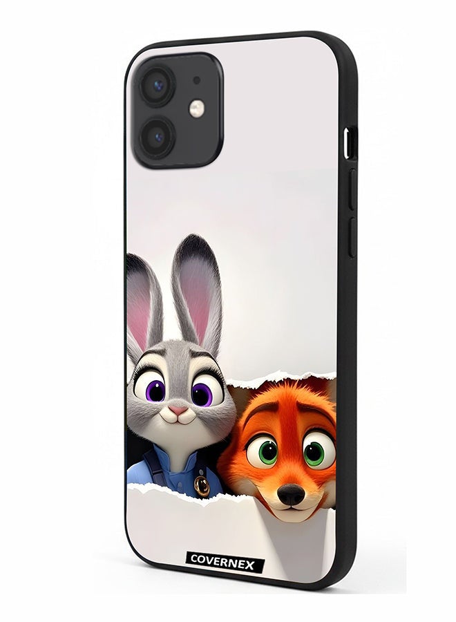 Covernex Apple iPhone 12 Protective Case Cover Printed Featuring Zootopia Dynamic Duo - Image 1