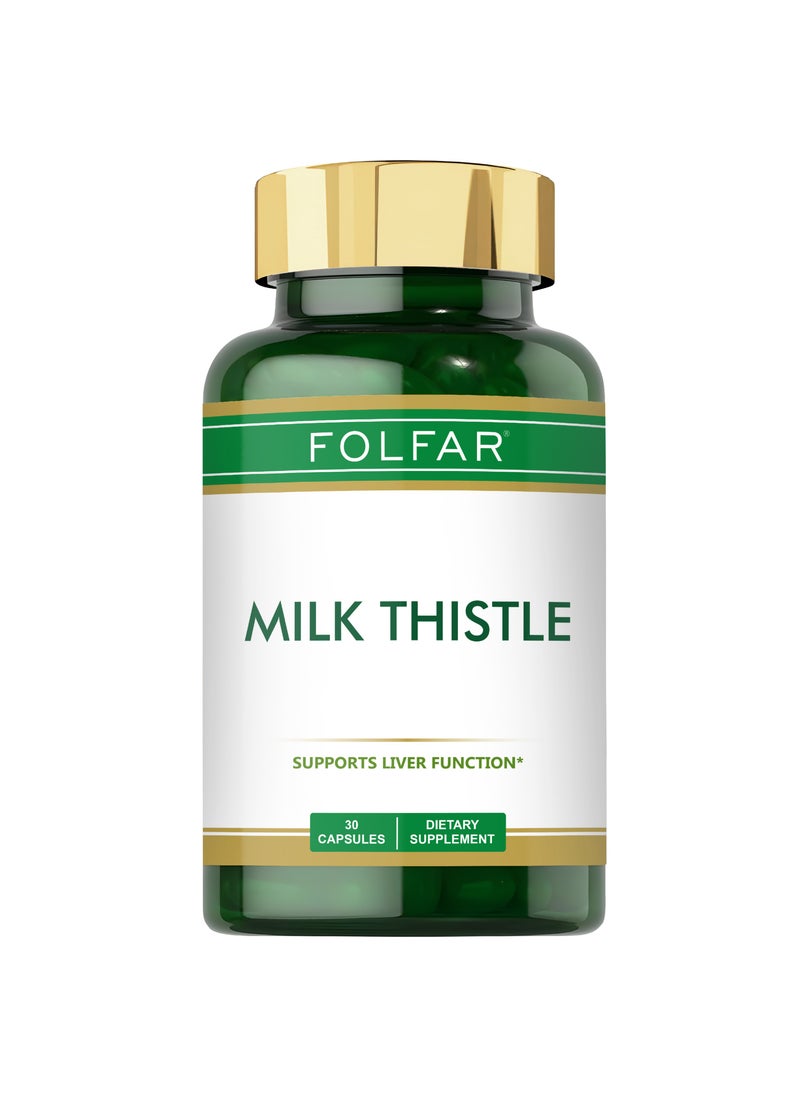 Folfar Milk Thistle 15000 mg Silymarin, Supports Liver Function - 30 Capsules  - Image 1