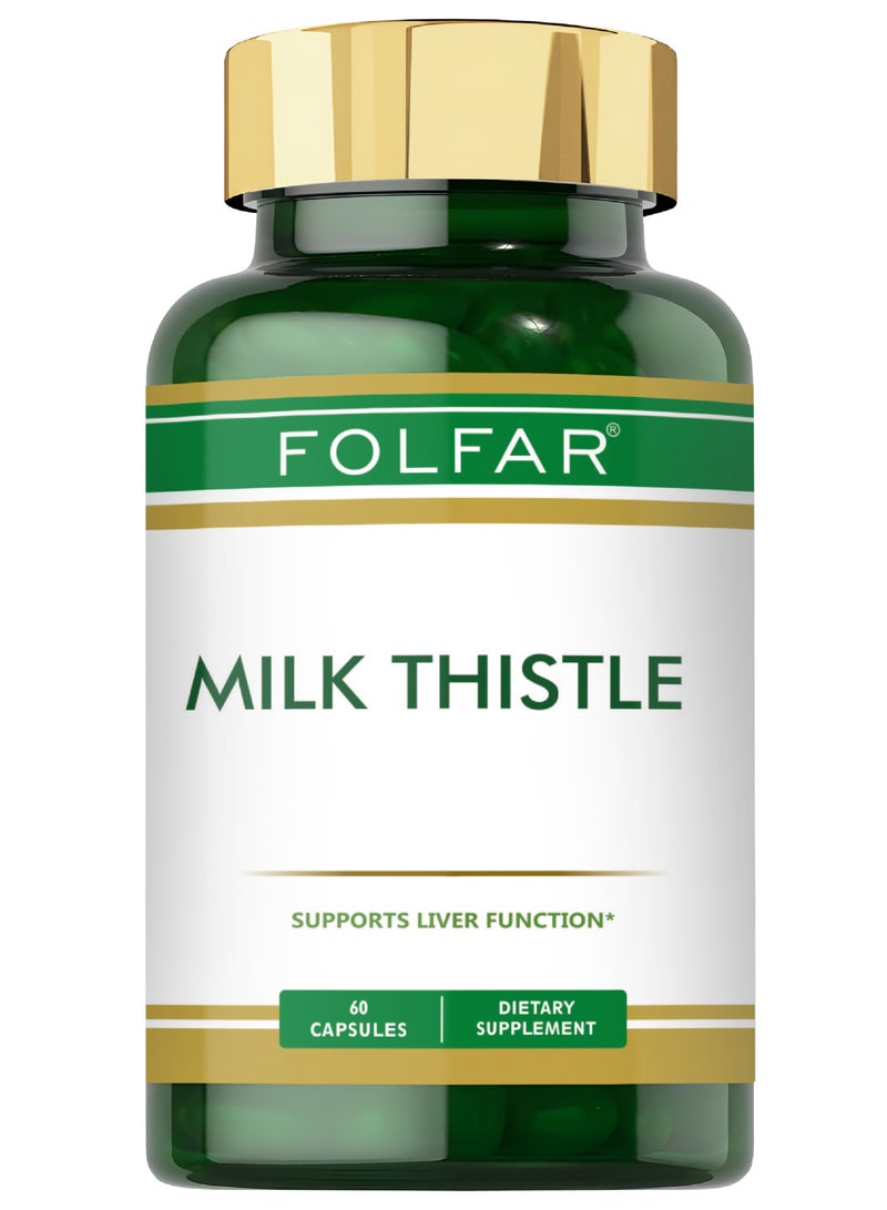 Folfar Milk Thistle 15000 mg Silymarin, Supports Liver Function - 60 Capsules - Image 1